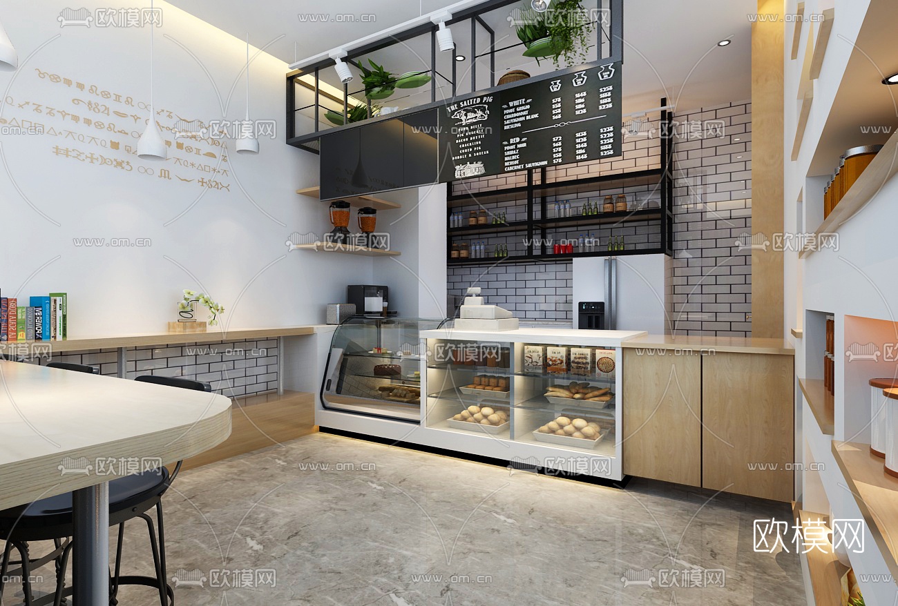 北欧奶茶店3D模型下载（渲染图2）