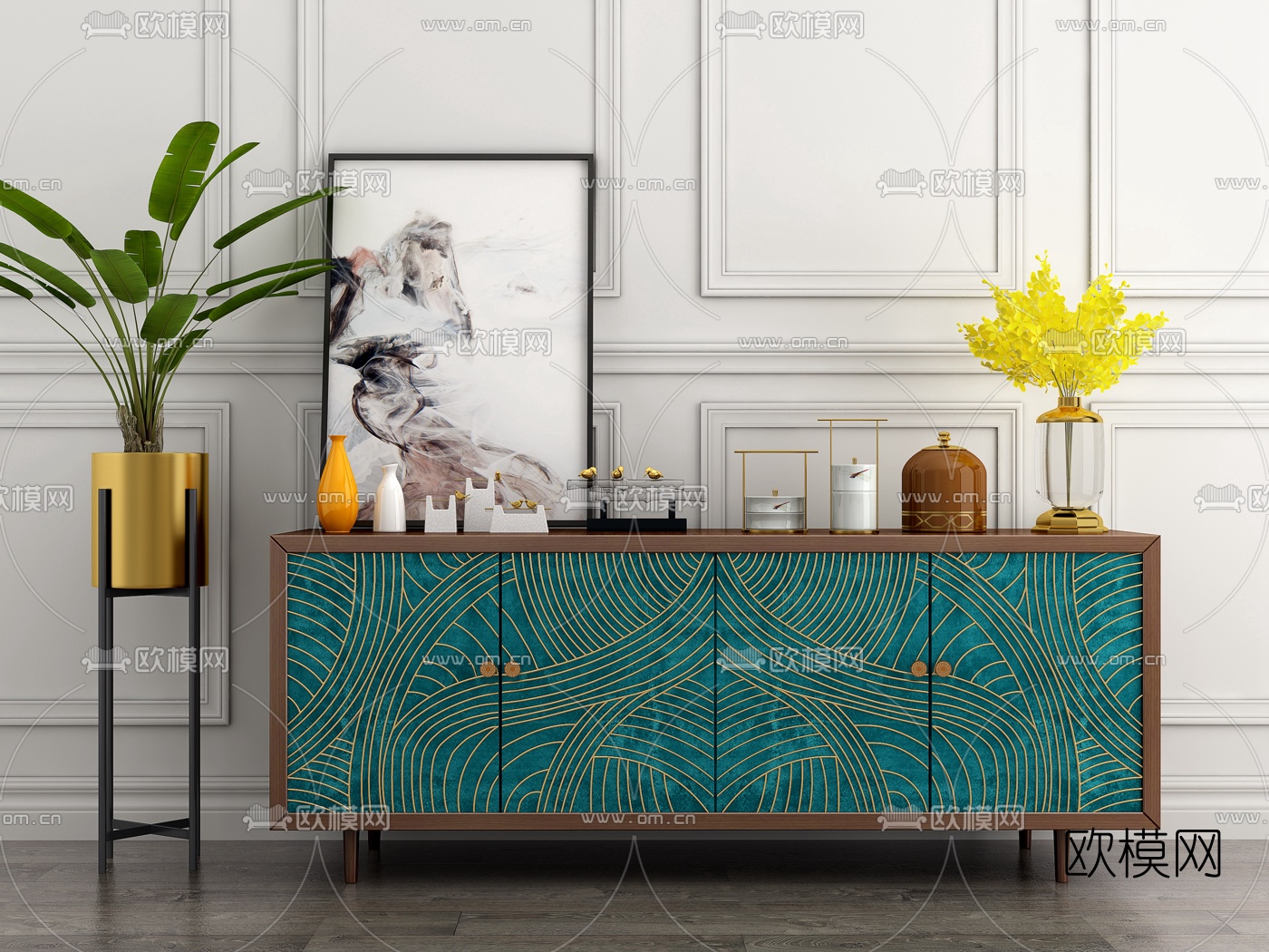 新古典边柜3d模型下载