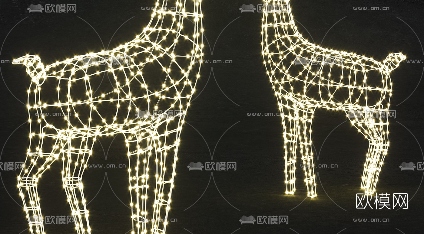 现代小鹿造型装饰灯3d模型