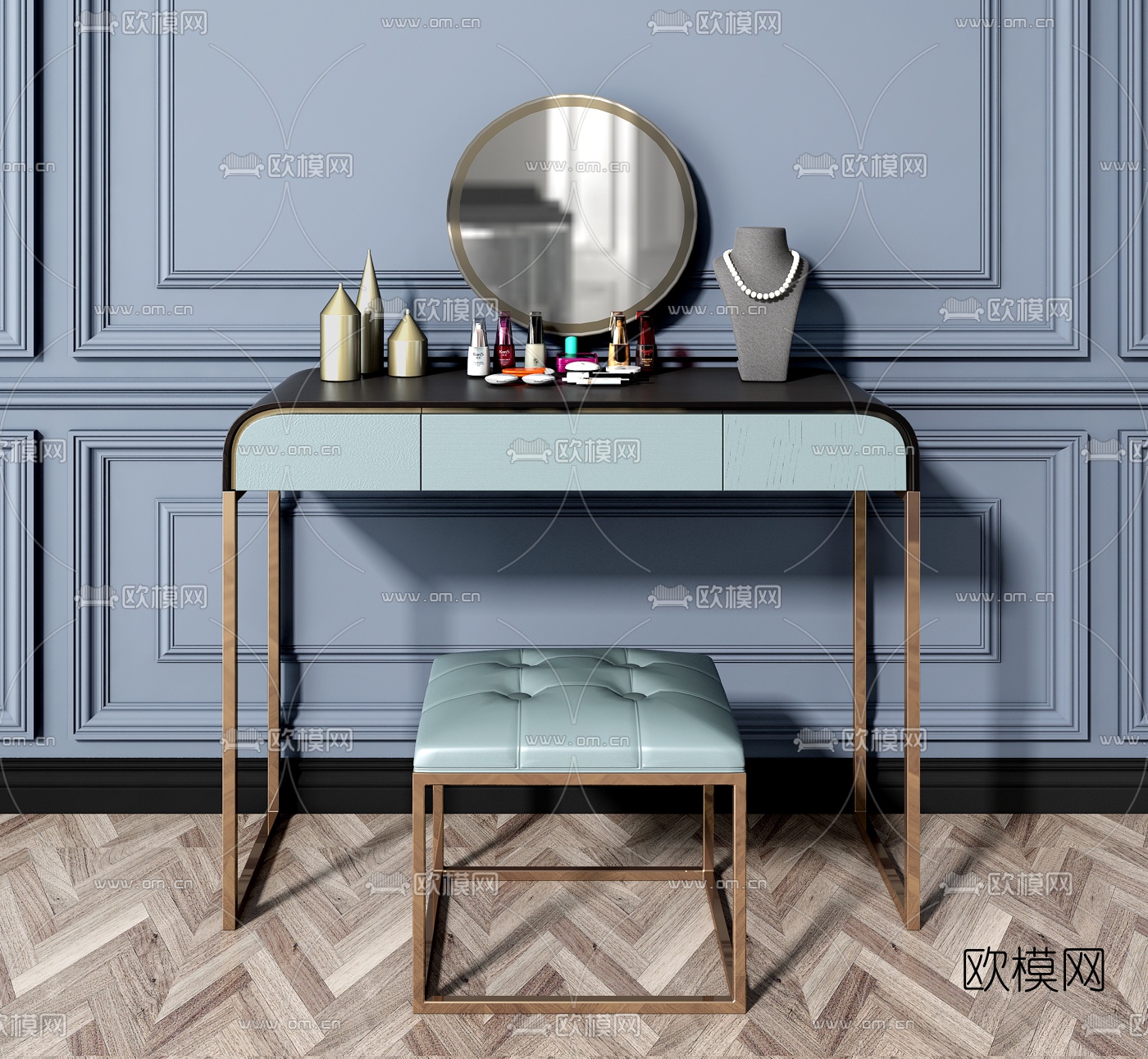后现代梳妆台3d模型下载（渲染图2）