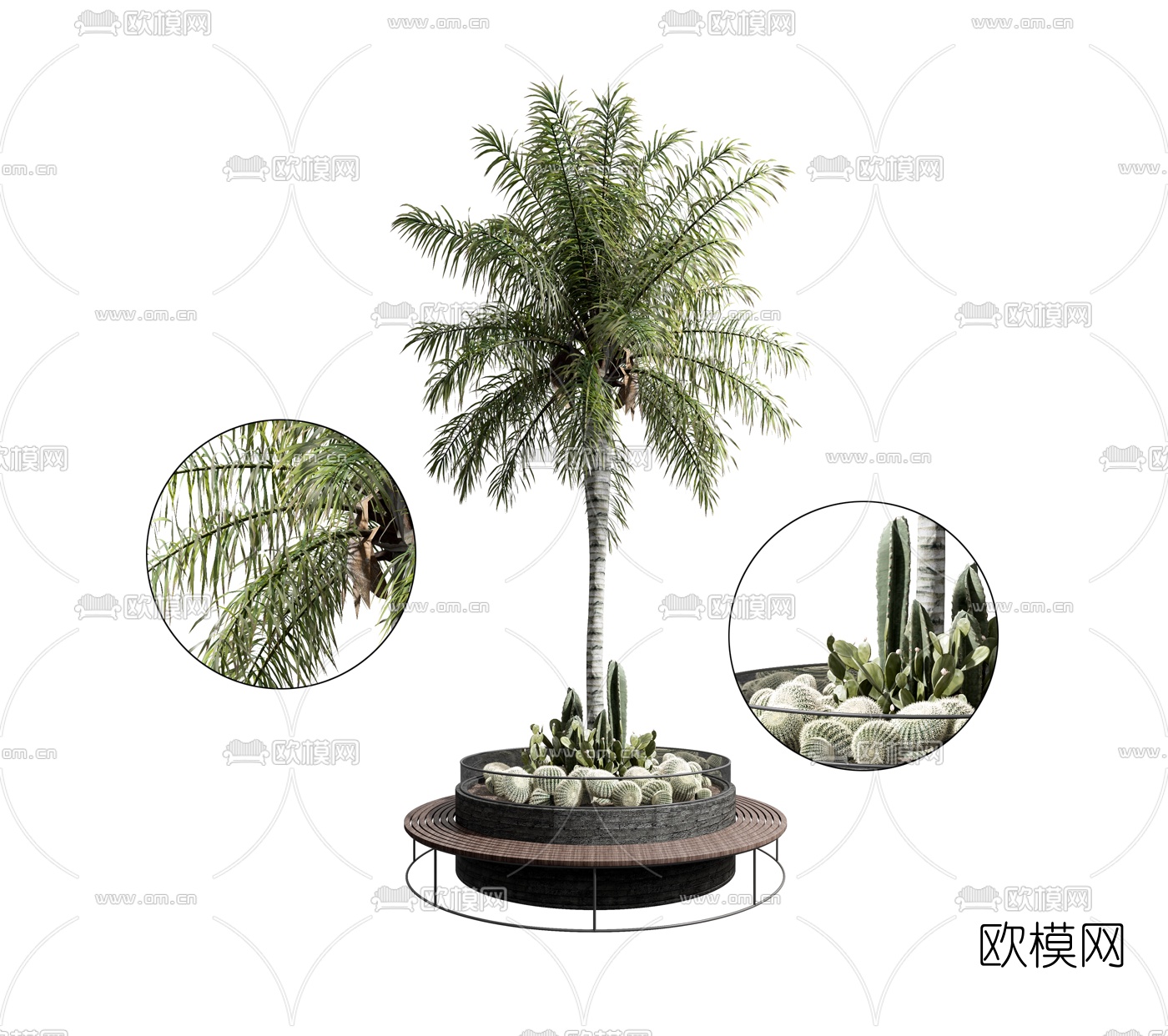 现代户外花坛公共椅3d模型