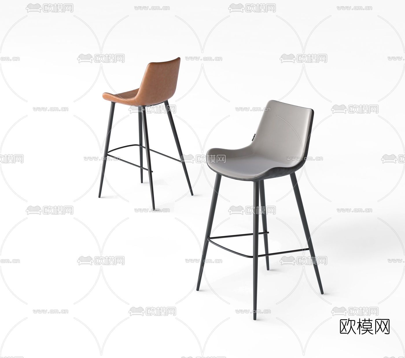 现代吧椅su模型下载（渲染图1）