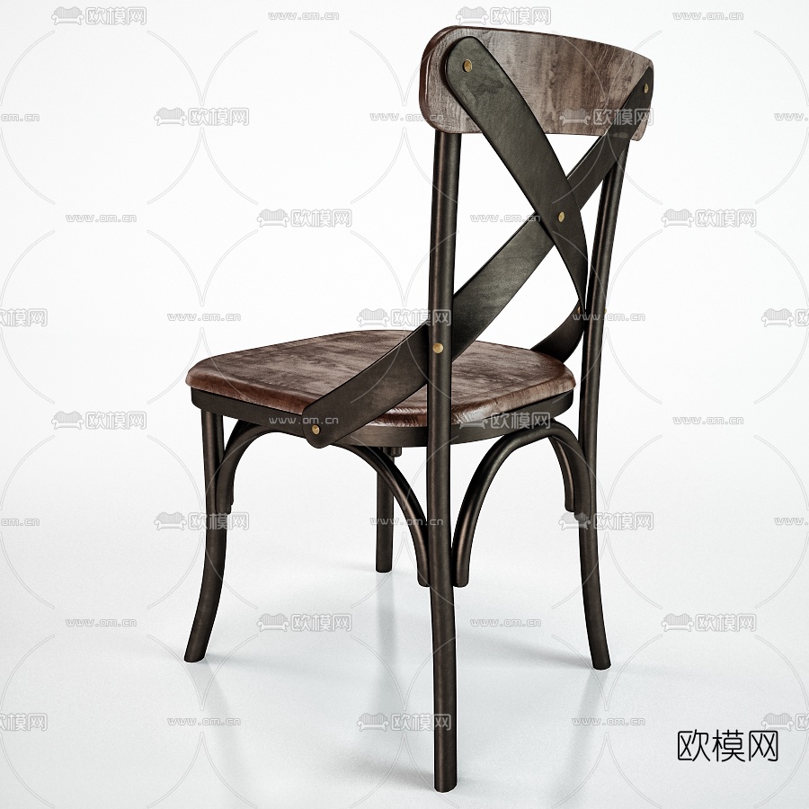 工业风餐桌椅3d模型