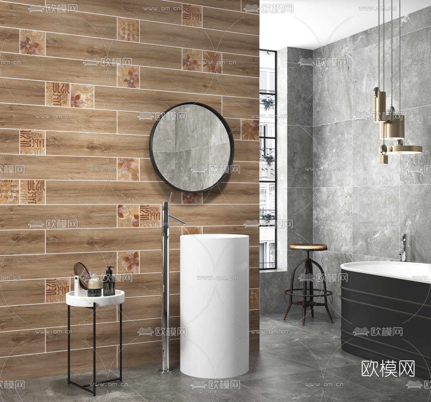 工业风卫生间3D模型下载