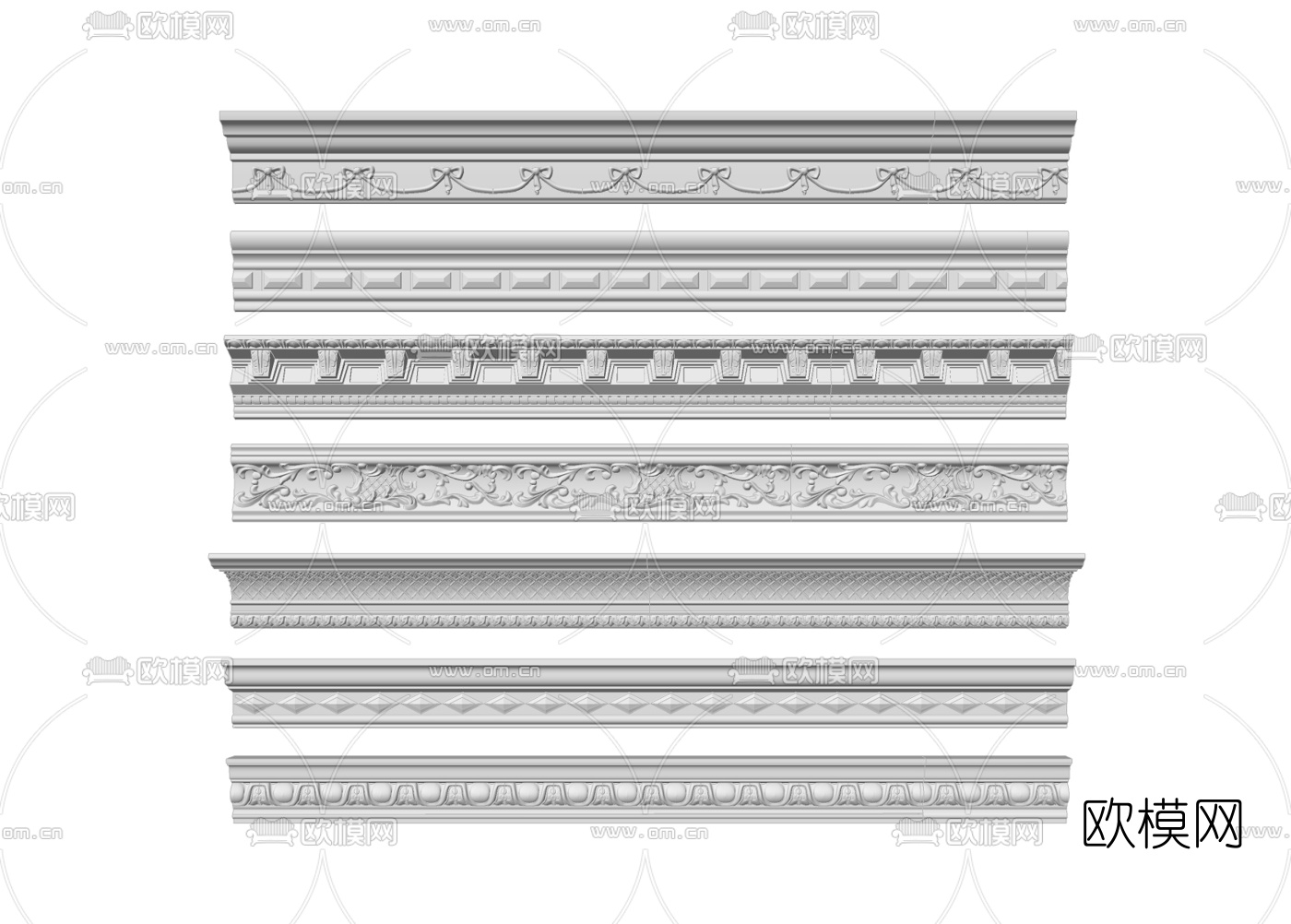 简欧石膏线条su模型下载