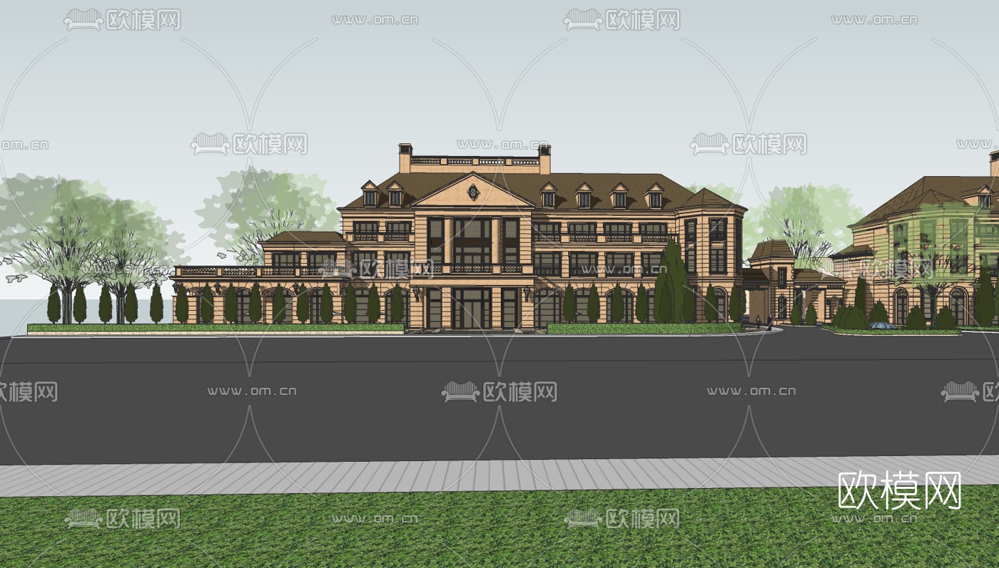 欧式酒店su模型下载（渲染图2）