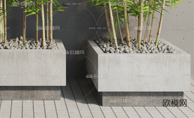 现代竹子盆栽3d模型下载（渲染图3）