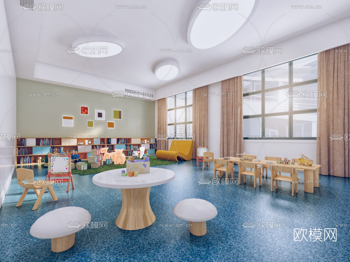 北欧幼儿园3d模型下载