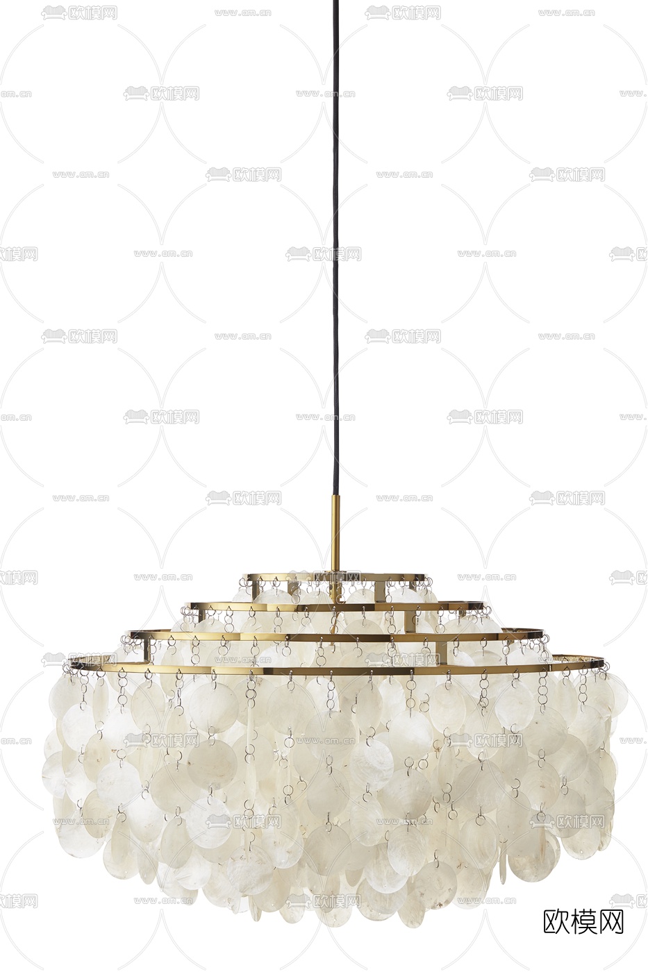 现代贝壳叠层吊灯su模型下载（渲染图3）
