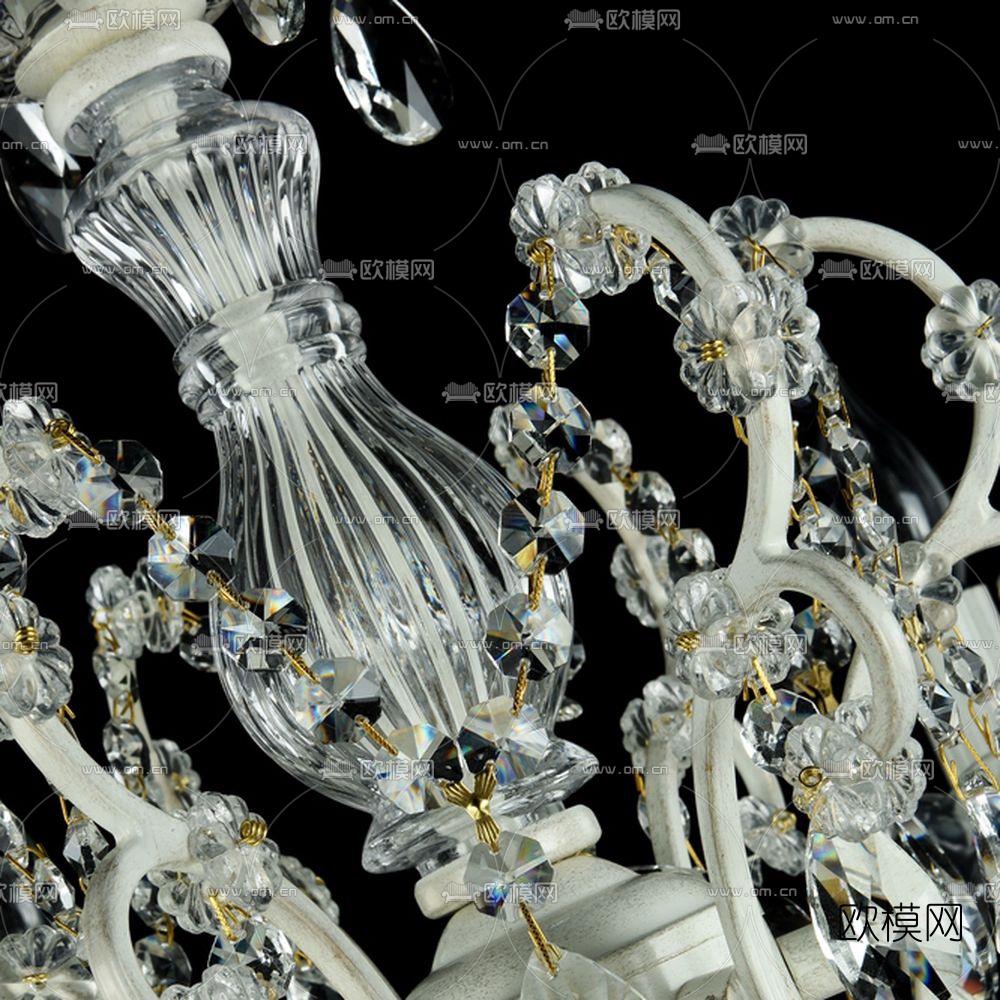 欧式水晶烛台吊灯3D模型