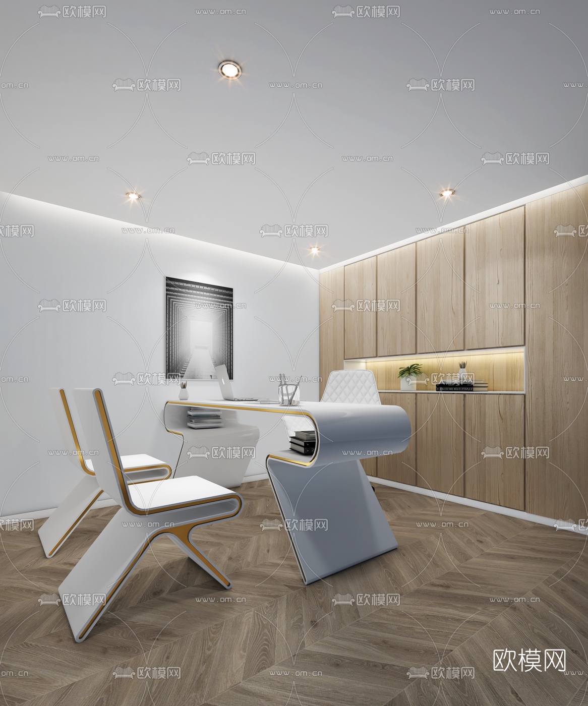 现代心理咨询师诊室3d模型