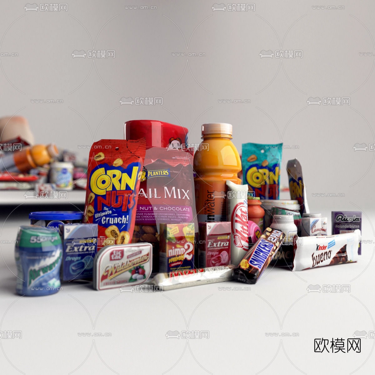 糖果饮料零食组合3d模型下载