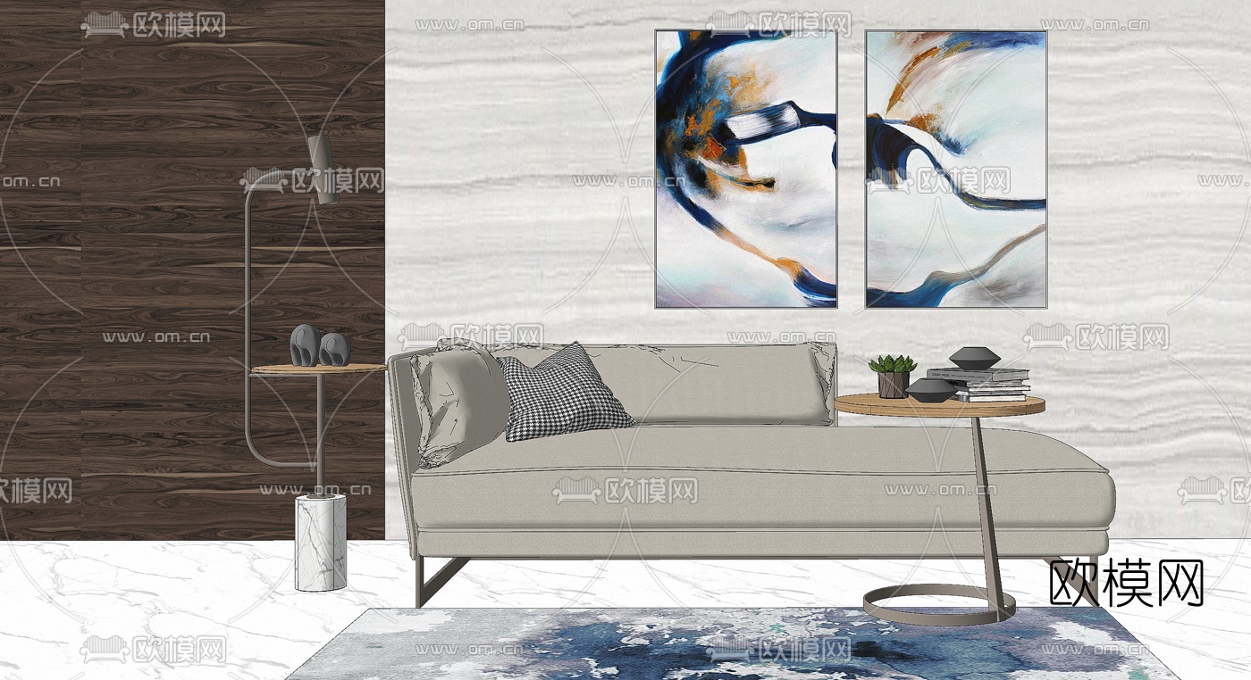 北欧贵妃椅su模型