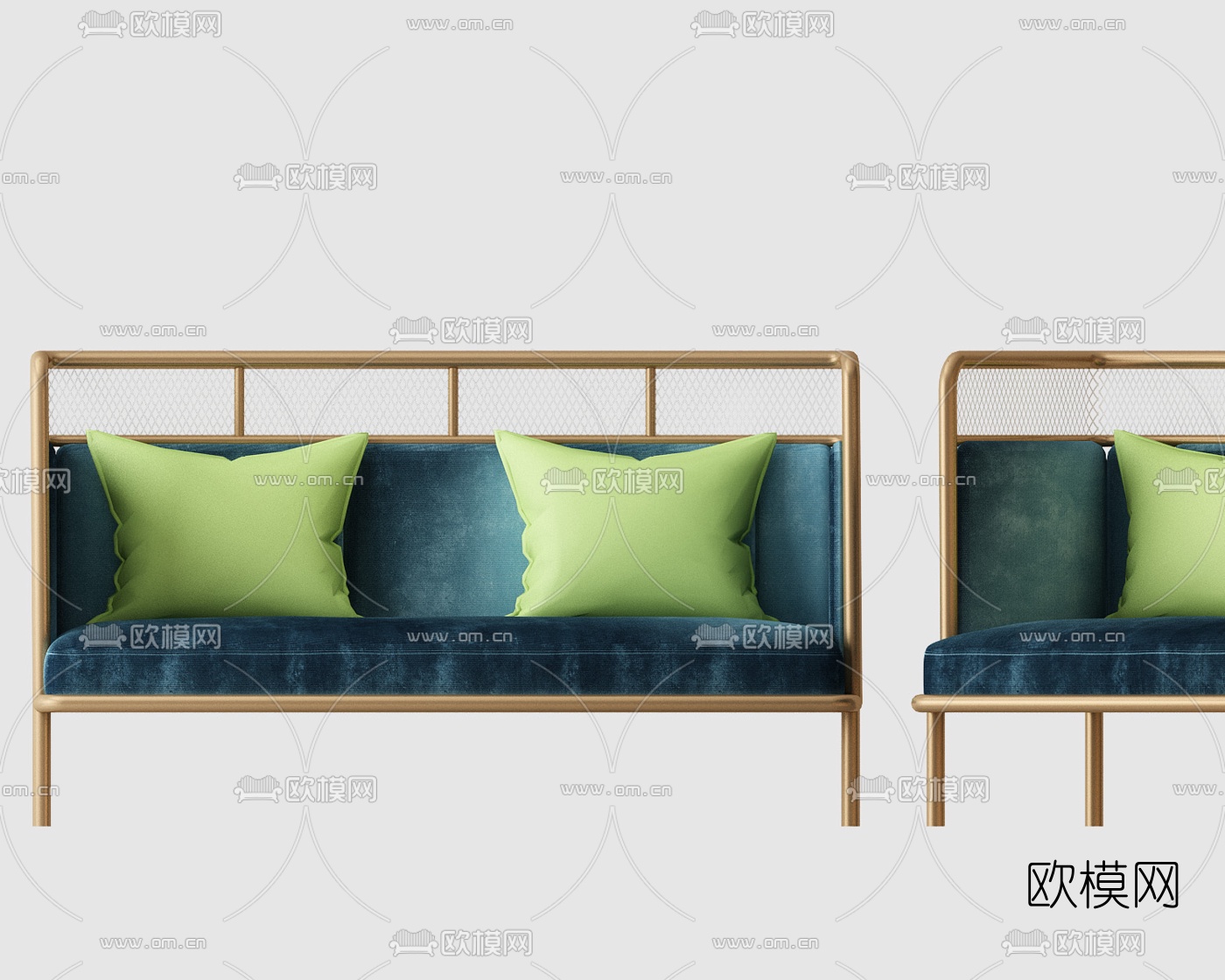 现代轻奢双人沙发3d模型下载