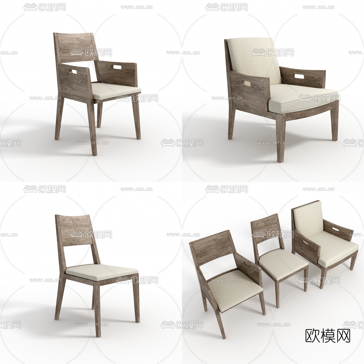 现代单椅3d模型下载（渲染图1）