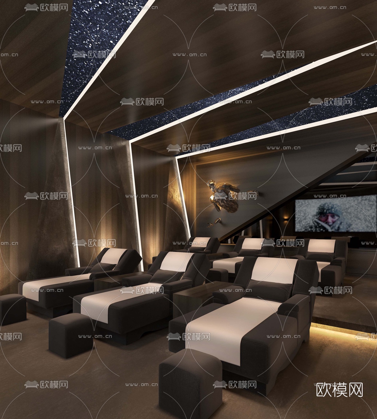 现代沐足包房3d模型