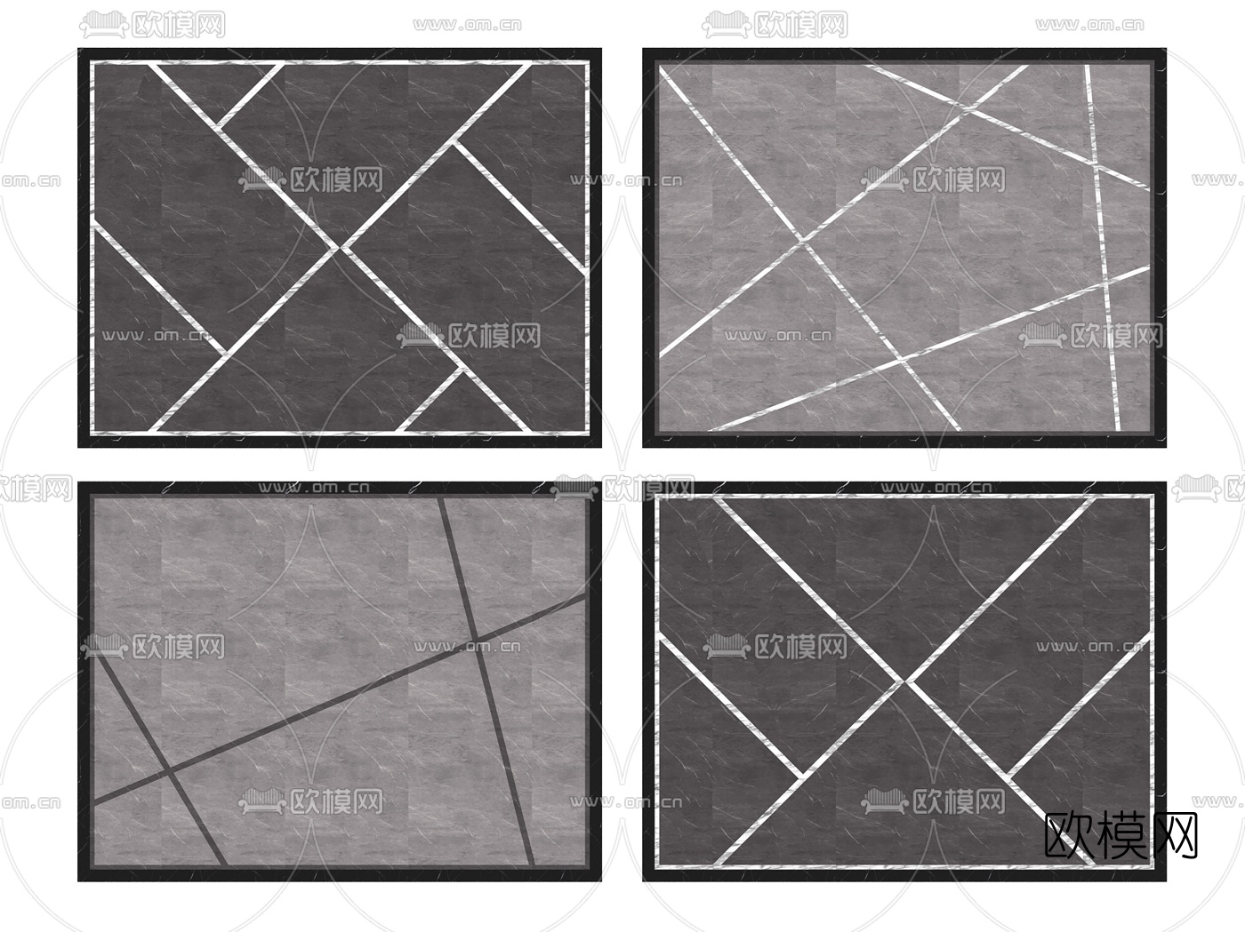 现代轻奢拼花瓷砖组合3d模型下载