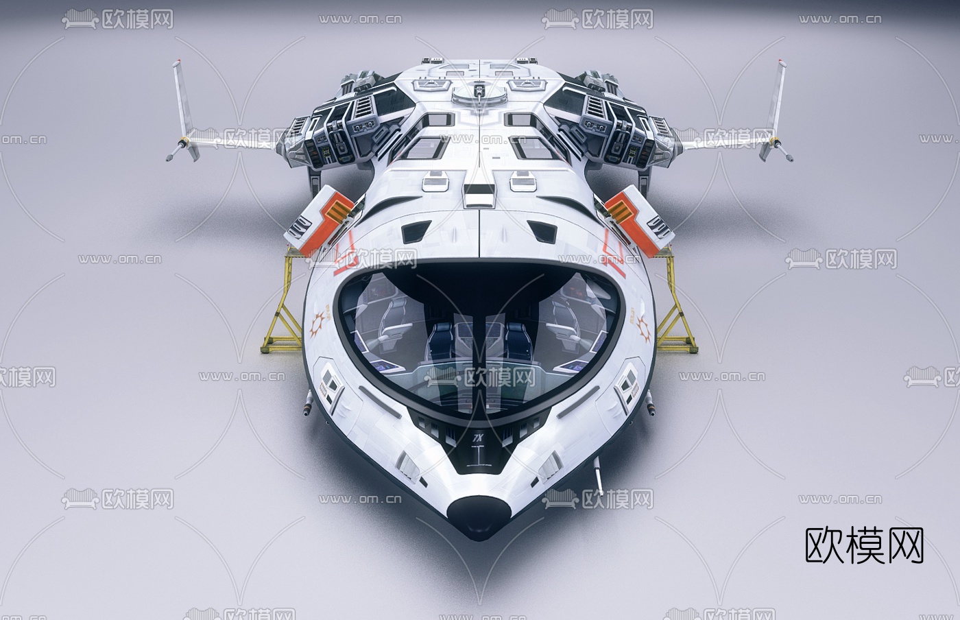 未来科幻飞船3d模型下载
