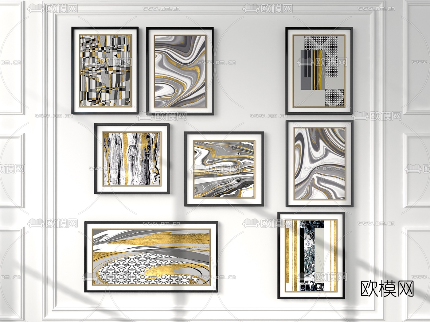 后现代抽象挂画3d模型下载