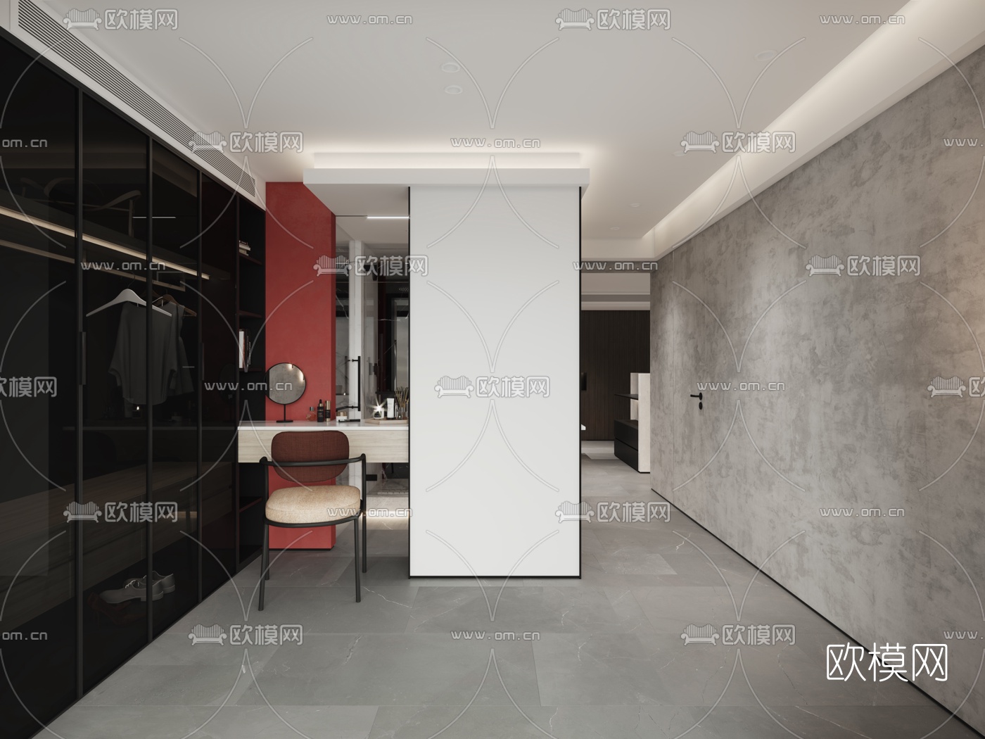 现代简约客厅餐厅3d模型