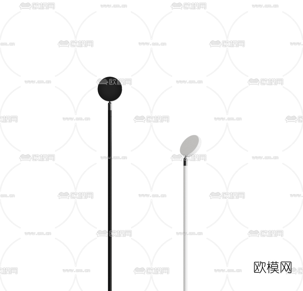 现代落日落地装饰灯3d模型下载（渲染图3）