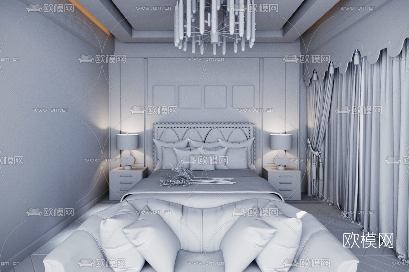 星瀚设计 现代卧室3D模型
