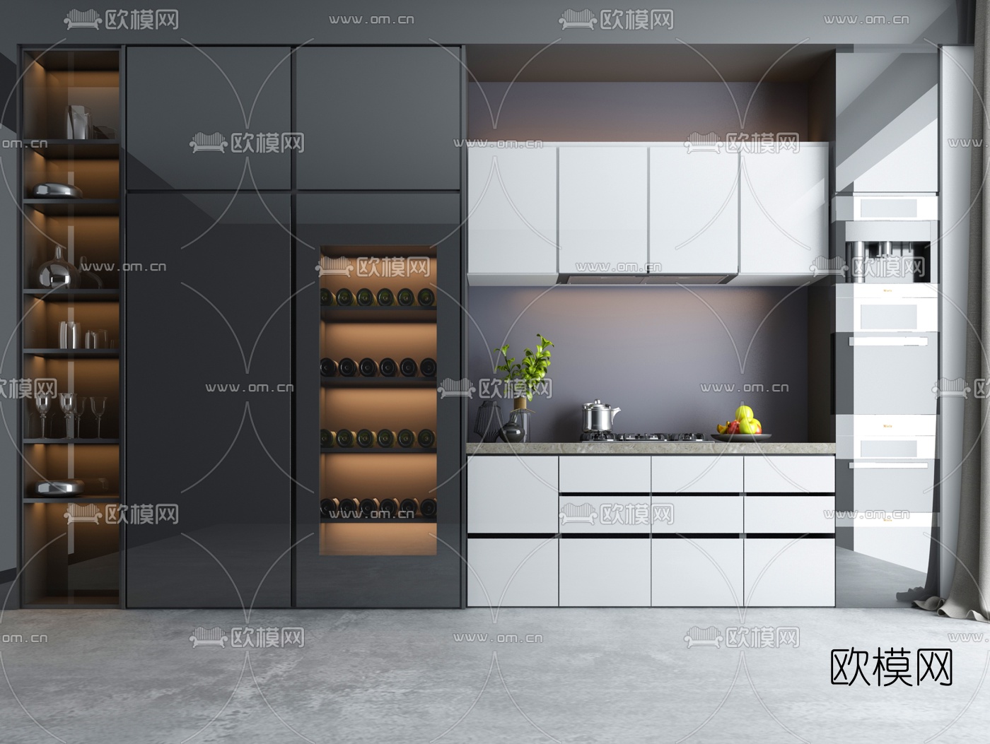 现代橱柜3d模型