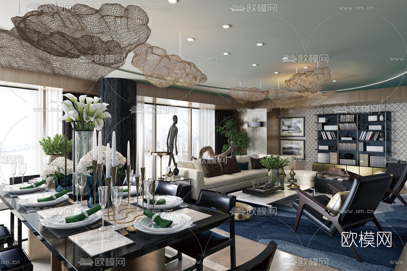 葛亚曦后现代客厅3d模型