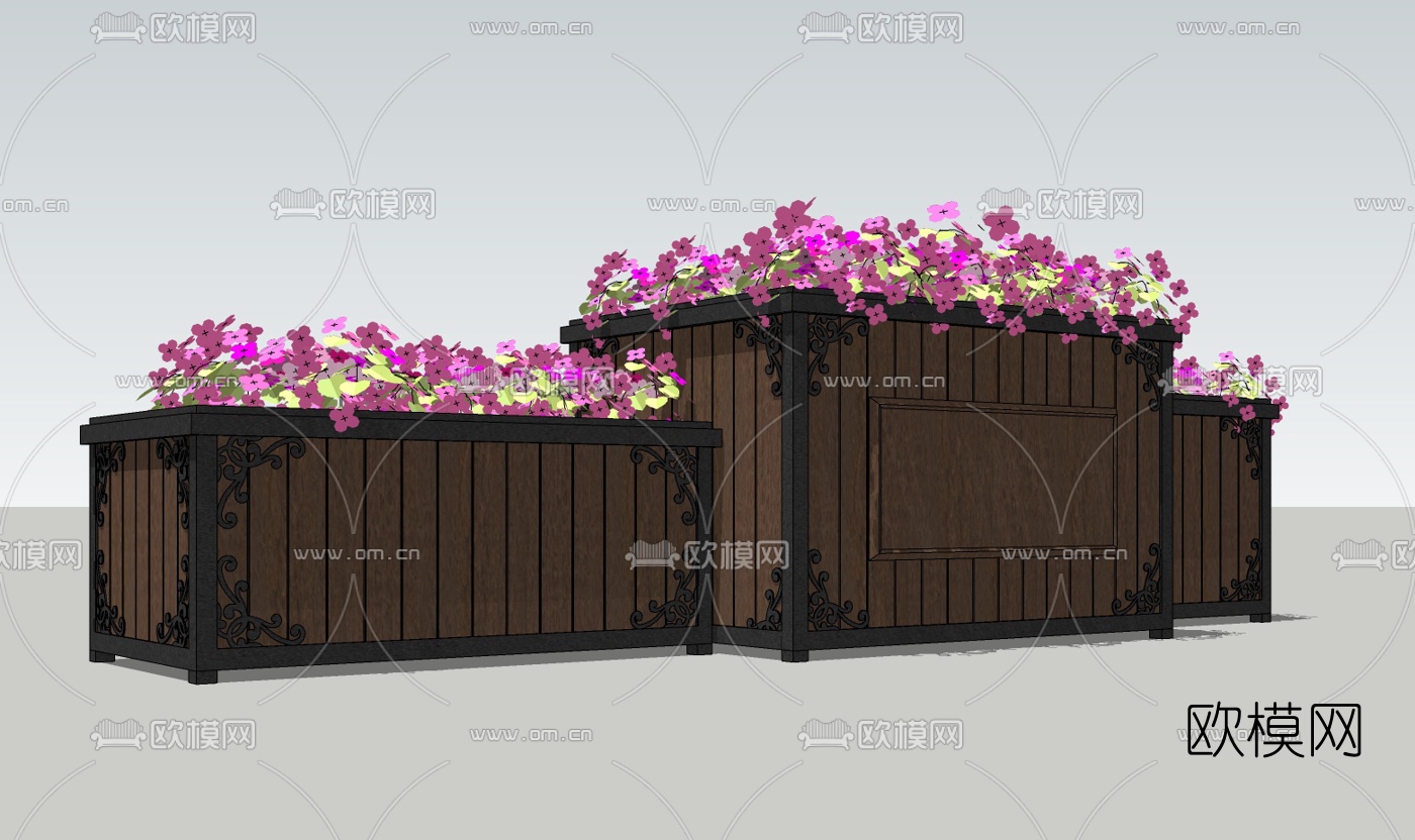 现代花钵免费su模型下载（渲染图1）