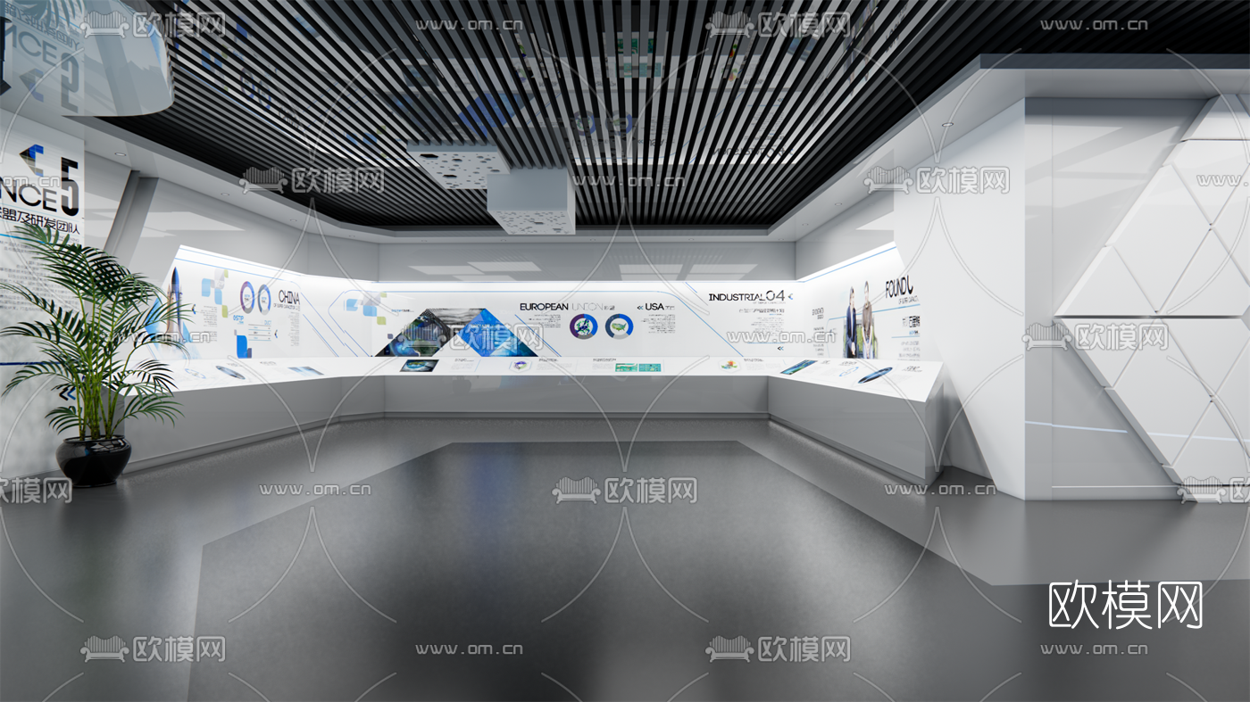 现代科技展厅su模型