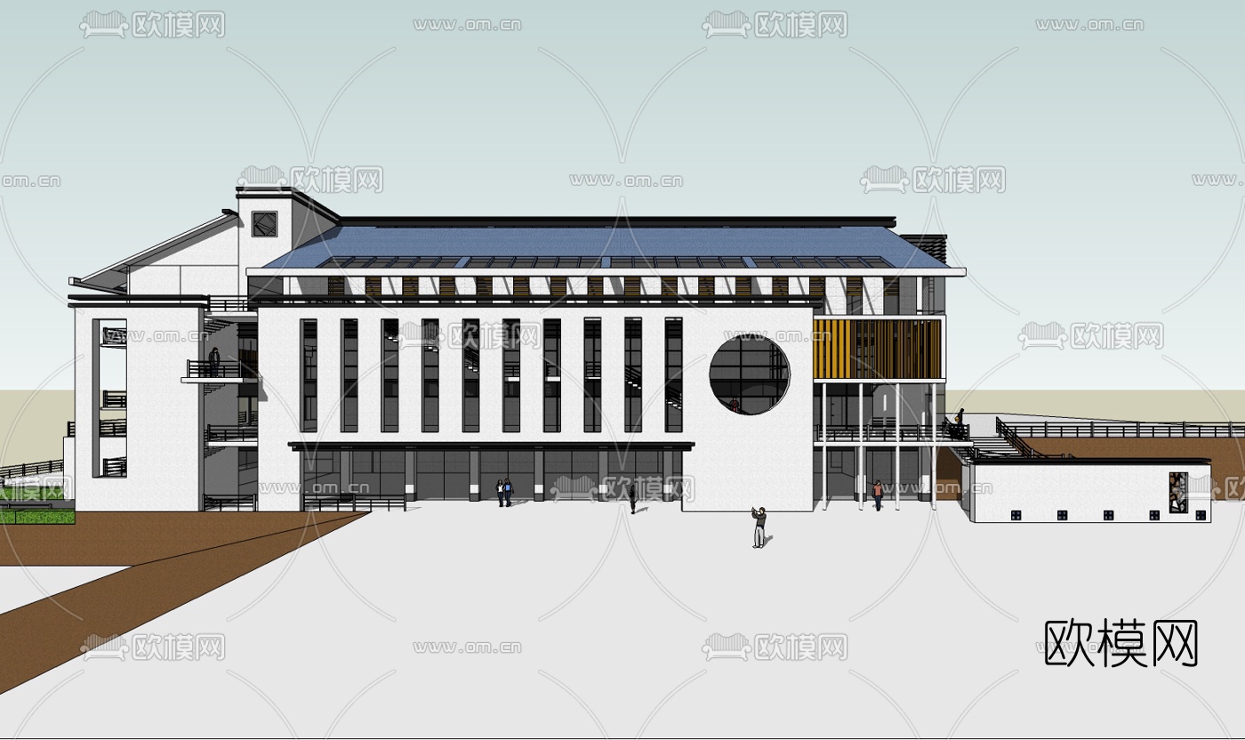 中式酒店su模型下载（渲染图3）
