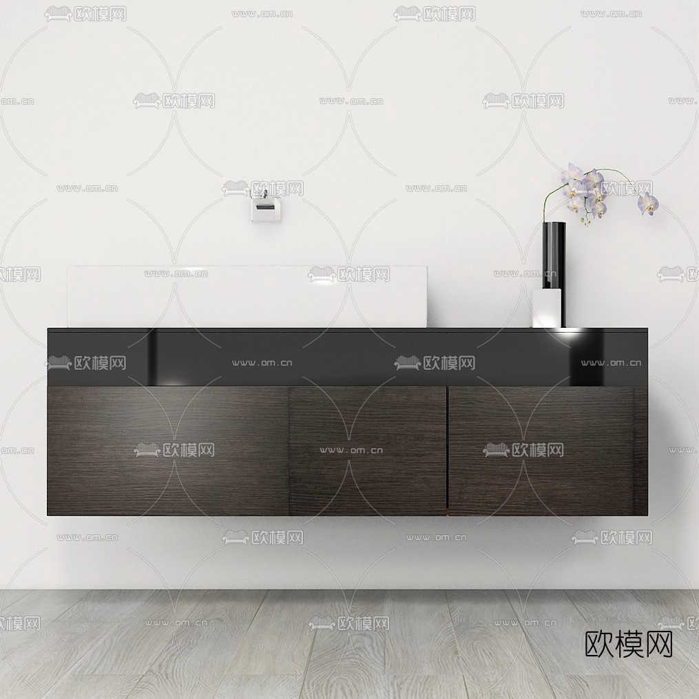现代简约浴室柜洗手台su模型下载（渲染图6）