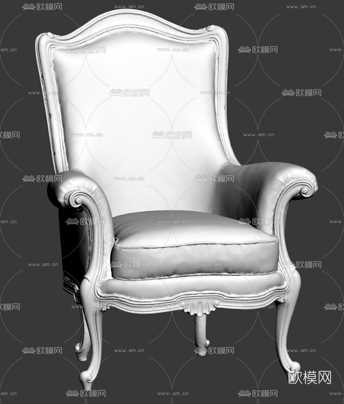 宫廷壹号意式布艺休闲沙发3D模型