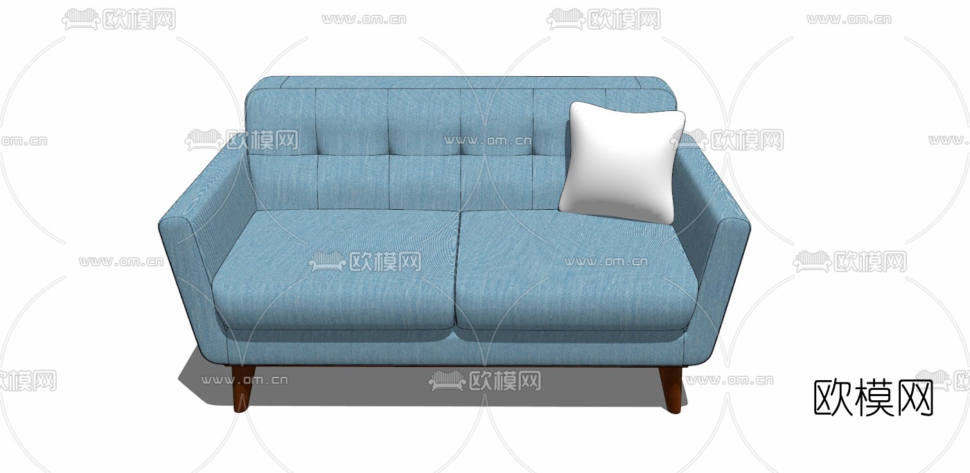 现代双人沙发免费su模型下载