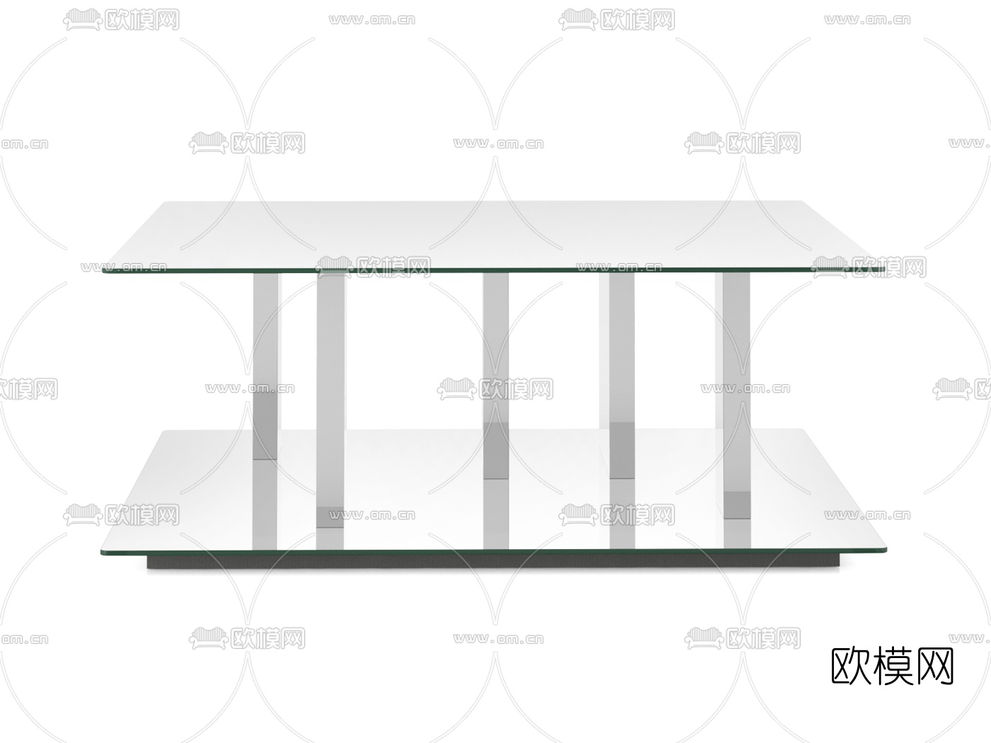 现代玻璃茶几3d模型