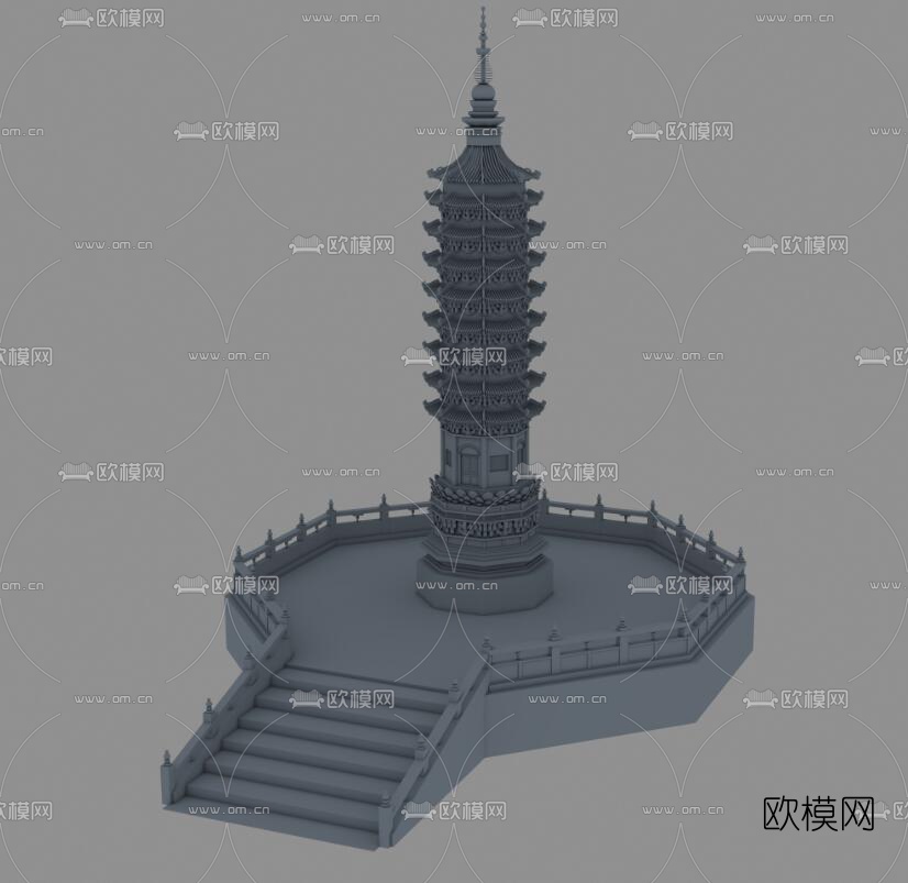 中式古建塔免费3d模型