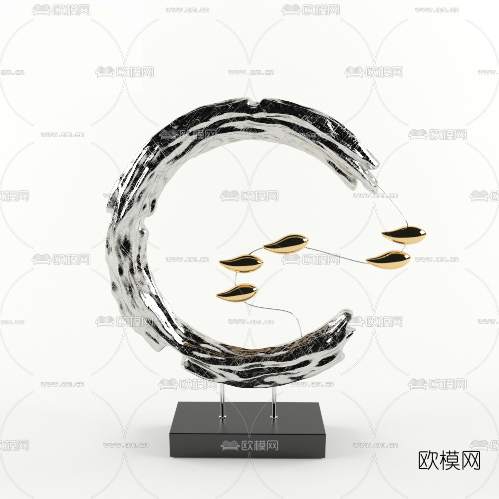 现代金属摆件组合3D模型
