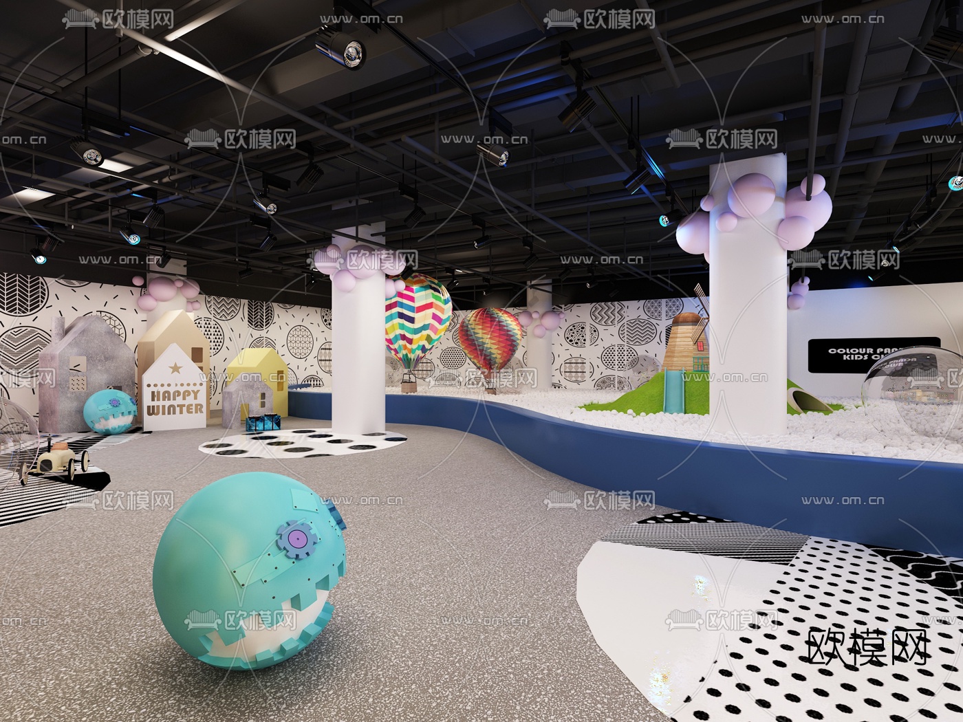 北欧儿童游戏活动区3d模型下载（渲染图5）
