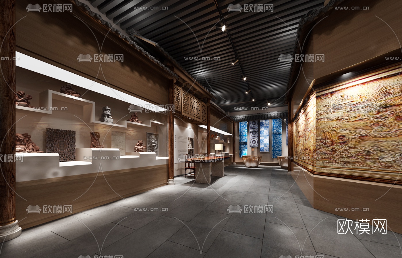 中式民族特色博物馆3D模型