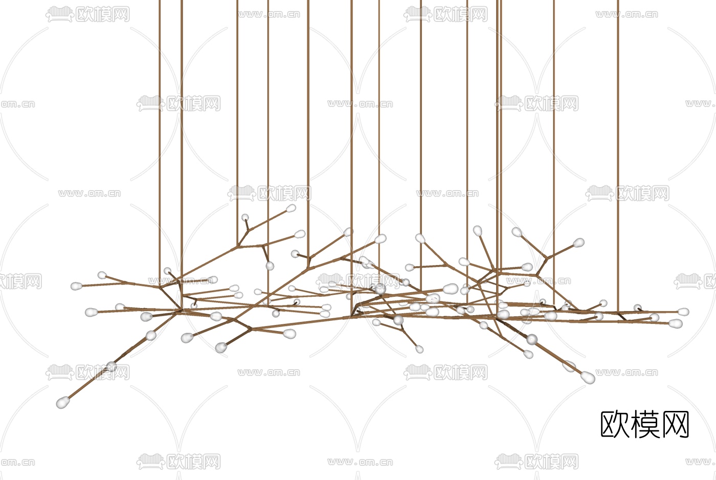 现代树枝吊灯su模型下载