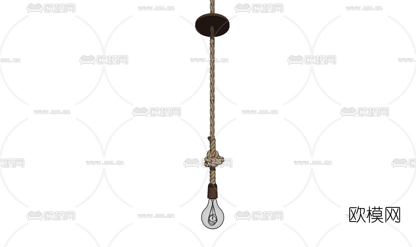 北欧麻绳吊灯免费su模型下载