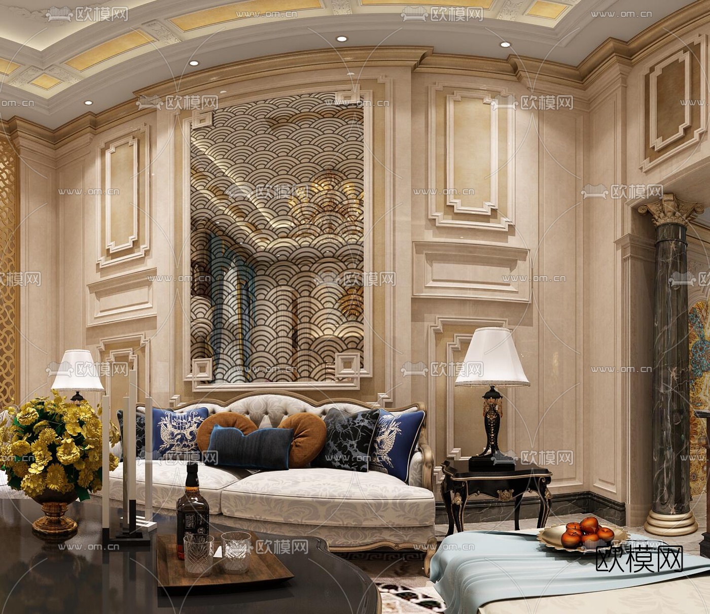 欧式餐厅全景3D模型