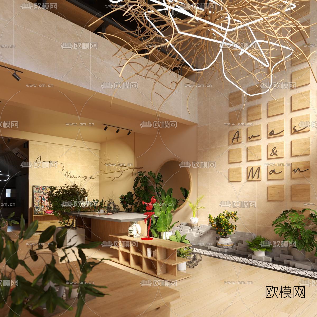 北欧咖啡厅su模型下载（渲染图3）