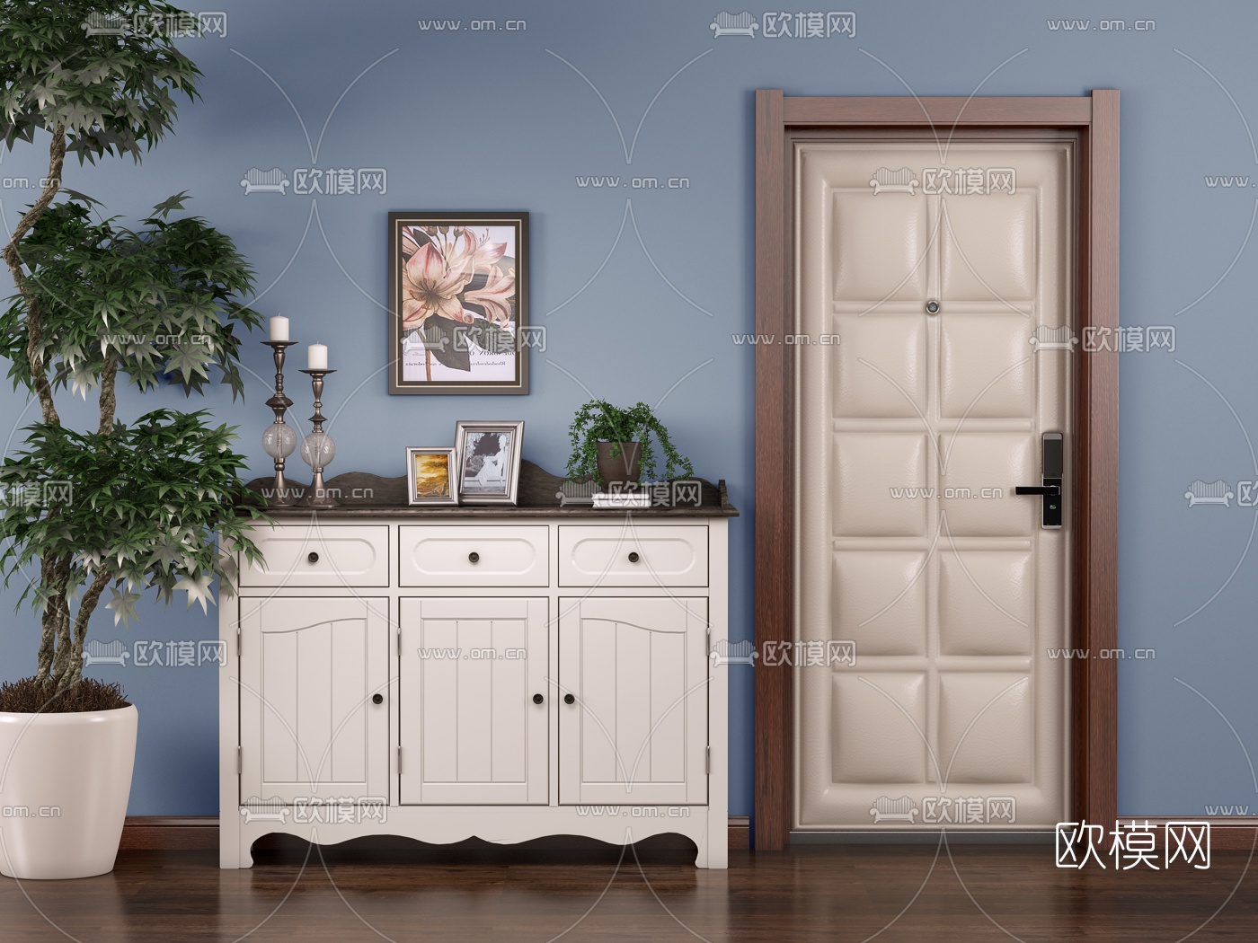 欧式鞋柜边柜3d模型下载