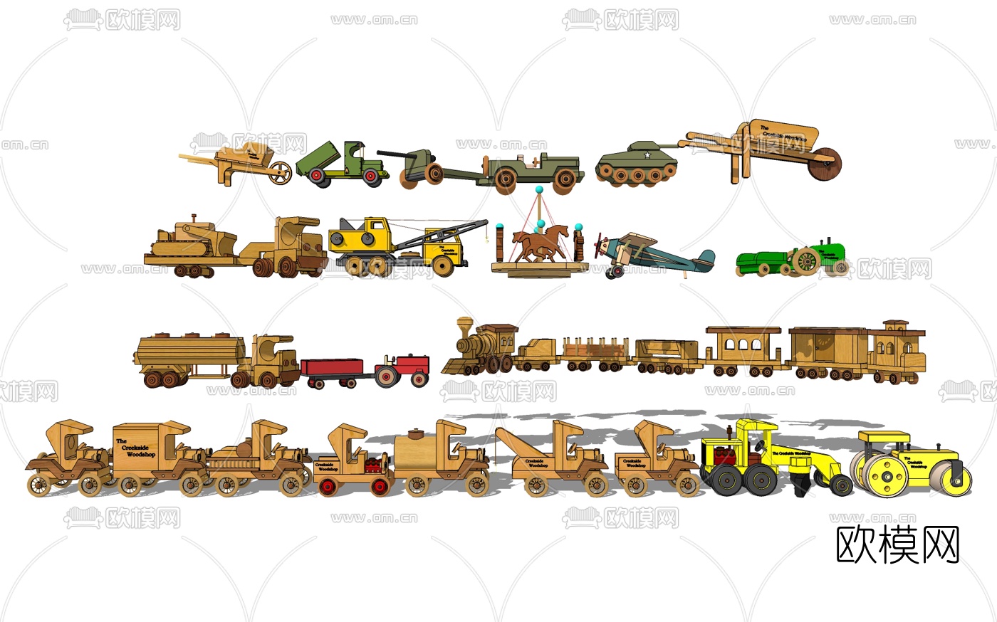 现代积木玩具su模型下载
