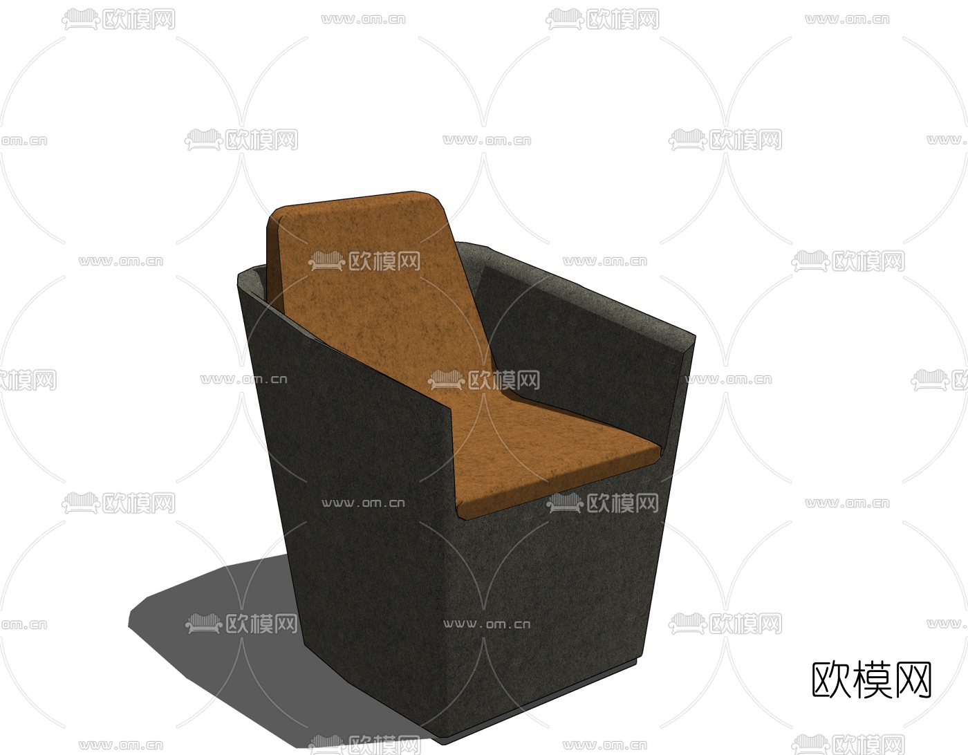 现代单人沙发免费su模型下载