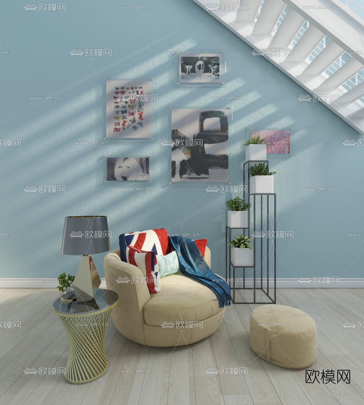 北欧休闲沙发3D模型