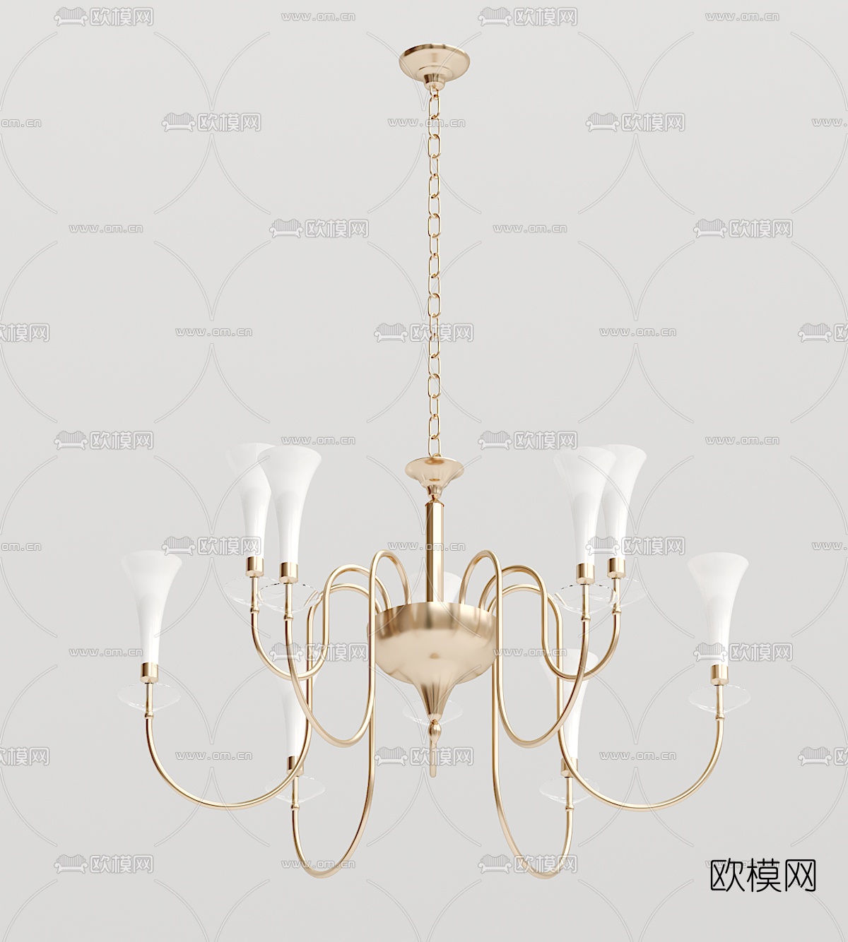 简欧金属吊灯3d模型下载