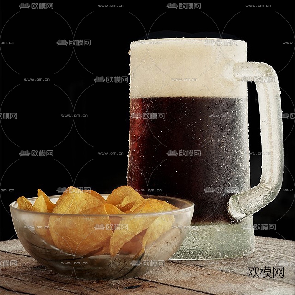 现代薯片啤酒3d模型下载