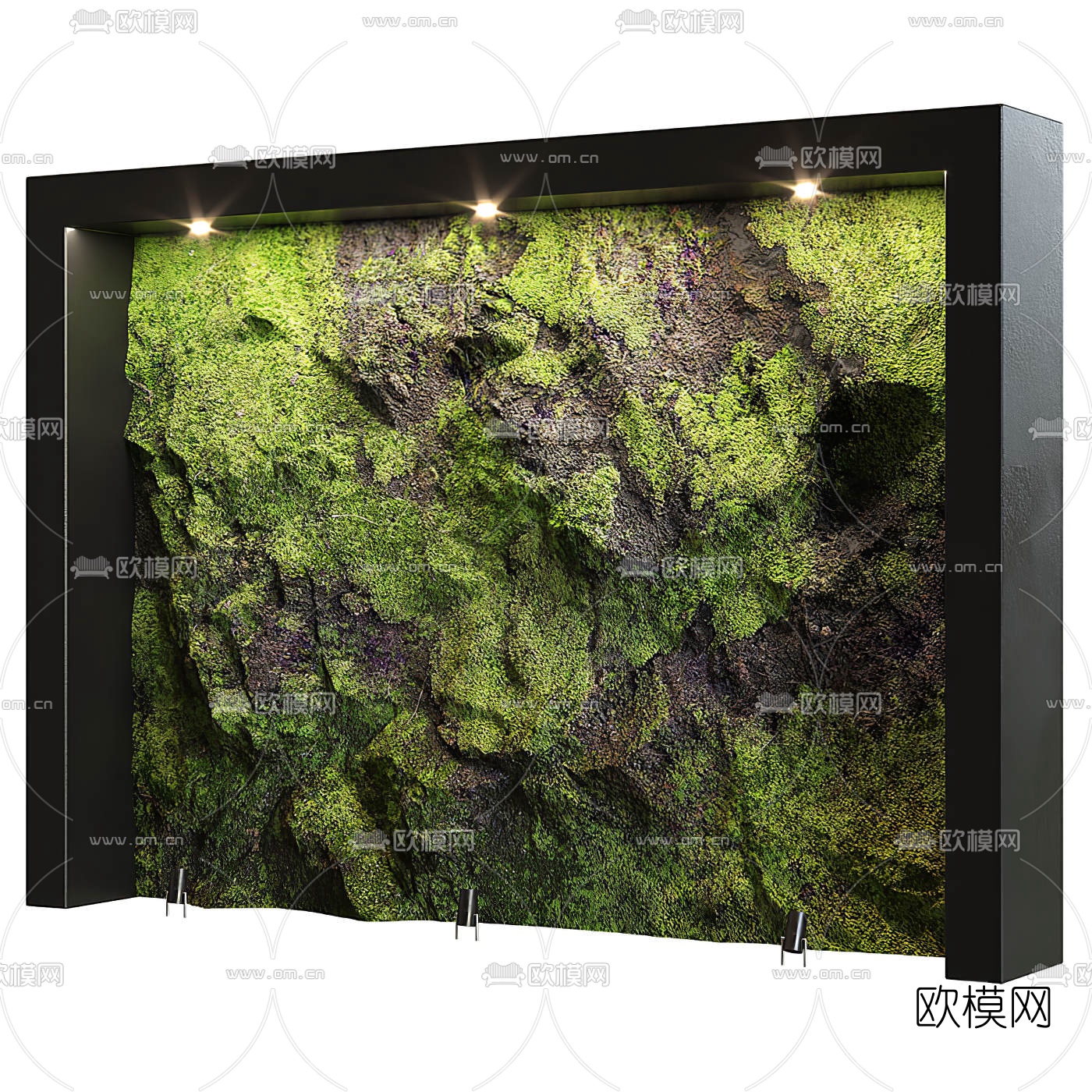 现代苔藓植物墙3d模型